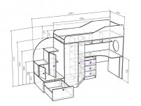 Кровать-чердак Кадет-1 Винтерберг